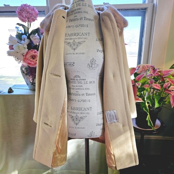 Vintage Fur Collar 1950's Swing Coat with Fur Collar, 100% Virgin Wool, MCM - Picture 4 of 16